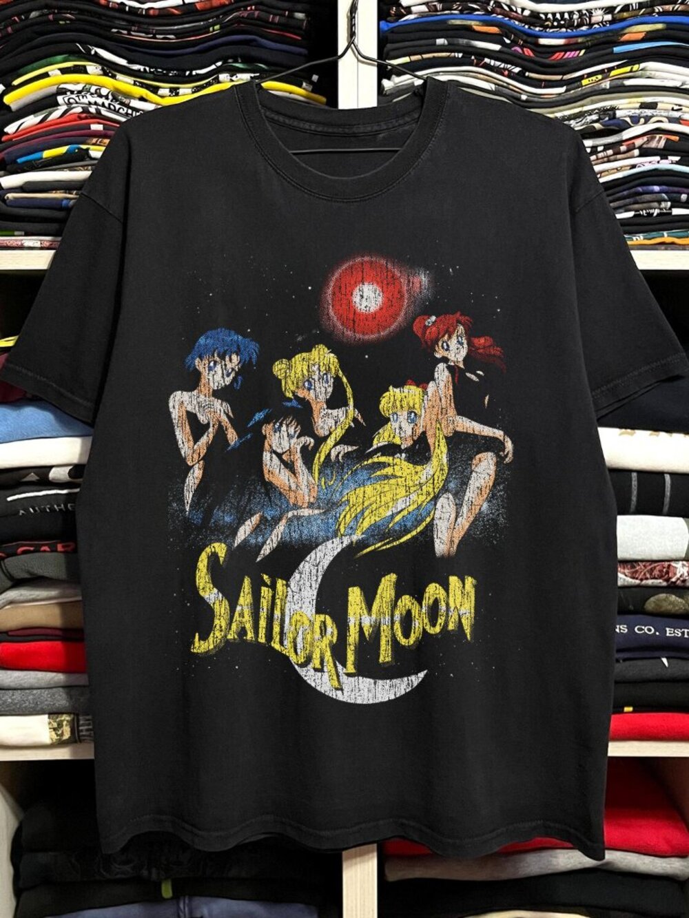 Sailor Moon Washed Black Tee